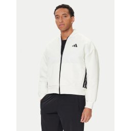 adidas Яке бомбър Stadium JX5638 Бял Loose Fit