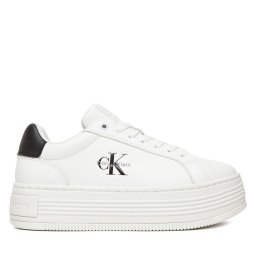 Сникърси Calvin Klein Jeans Bold Flatf Low Lace Lth YW0YW01878 Бял
