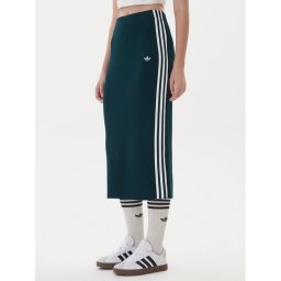 adidas Пола тип молив adicolor Knit 3-Stripes JW2662 Зелен Regular Fit