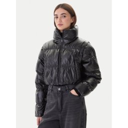 adidas Зимно яке Essentials Glossy 2-In-1 JX2988 Черен Loose Fit