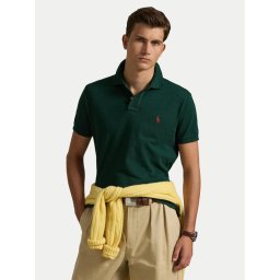 Polo Ralph Lauren Тениска с яка и копчета Core Replen 710782592 Зелен Custom Slim Fit