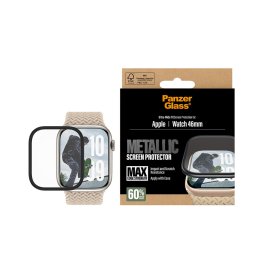 Стъклен протектор за часовник PanzerGlass за Apple Watch 46mm 2025, Black metal frame
