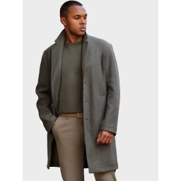 Ombre Men's lightweight single-breasted coat - graphite-khaki