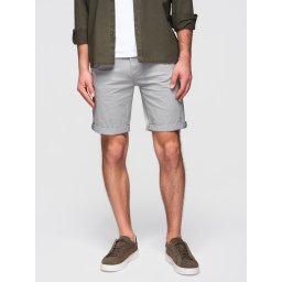 Ombre Men's classic chino shorts with rolled up leg - grey