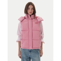 Tommy Jeans Жилетка за костюм Tjw Alaska Grid Down Vest DW0DW21627 Розов Regular Fit