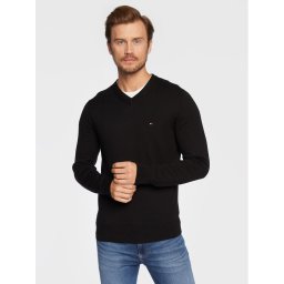 Tommy Hilfiger Пуловер Pima MW0MW28047 Черен Regular Fit