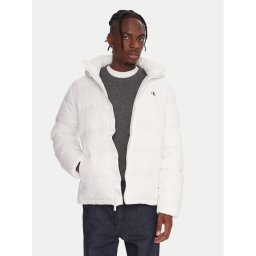 Calvin Klein Jeans Пухено яке LV04RC518G Бял Regular Fit