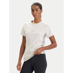 adidas Тишърт Holiday 3-Stripes JM1880 Бежов Slim Fit