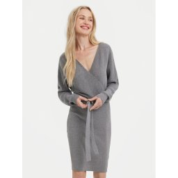 Vero Moda Плетена рокля 10269251 Сив Regular Fit