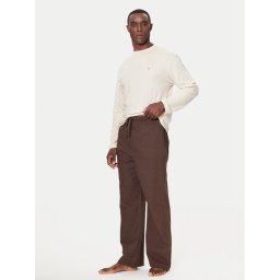 Tommy Hilfiger Пижама UM0UM03689 Кафяв Relaxed Fit