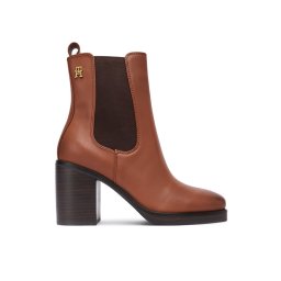 Tommy Hilfiger Боти Square Toe Chelsea High Block Hl FW0FW08844 Кафяв