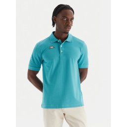 Kappa Тениска с яка и копчета Logo Sharas Mss 302B3D0 Електриков Regular Fit