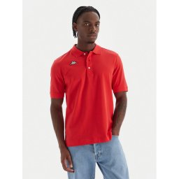 Kappa Тениска с яка и копчета Logo Sharas Mss 302B3D0 Червен Regular Fit