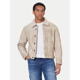Guess Яке от имитация на кожа M5BL0I W2500 Бежов Regular Fit