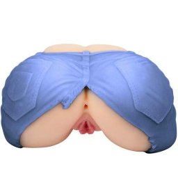 Вагина и анус Кибер кожа - Мастурбатор "JEANS SHORT" 21 х 20 см