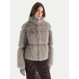 Patrizia Pepe Кожено палто 2O0174 E077 S746 Сив Regular Fit