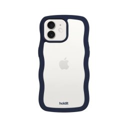 Гръб Holdit Wavy за iPhone 12/12 Pro - Midnight Blue/Transparent