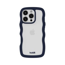 Гръб Holdit Wavy за iPhone 16 Pro - Midnight Blue/Transparent