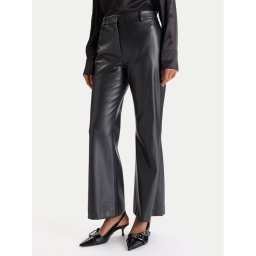 HUGO Панталони от имитация на кожа Hamunelle-1 50546824 Черен Flare Fit