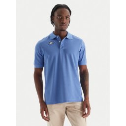 Kappa Тениска с яка и копчета Logo Sharas Mss 302B3D0 Син Regular Fit