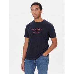 Tommy Hilfiger Тишърт Stack Graphic MW0MW40002 Тъмносин Regular Fit