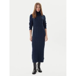 Tommy Hilfiger Плетена рокля WW0WW46429 Тъмносин Slim Fit