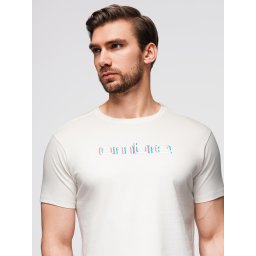Ombre Men's T-shirt with embroidery on chest - white