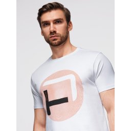 Ombre Men's t-shirt with large print - white