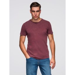 Ombre Men's T-shirt with wash effect - burgundy