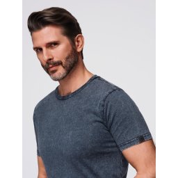Ombre Men's t-shirt with wash effect - navy blue