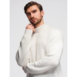 Ombre Classic men's cotton turtleneck sweater - white