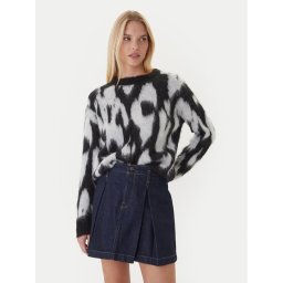 Calvin Klein Пуловер Brushed Hairy LV044D343G Черен Regular Fit