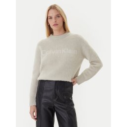 Calvin Klein Пуловер LV044D359G Бежов Relaxed Fit