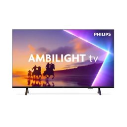 Телевизор Philips 55PUS8510/12, 55" 4K Ultra HD QLED, 3840x2160p, DVB-T/T2/T2-HD/C/S/S2, 60Hz, Ambilight 3, Pixel Precise UHD, 90% DCI, HDR+, Titan OS, Dolby Atmos, Dolby Digital, VRR, 3*HDMI, 2*USB, 802.11ac, 20W RMS, Black