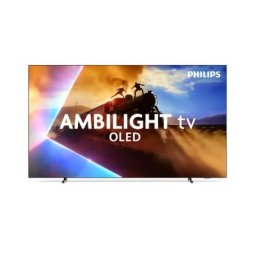 Телевизор Philips 55OLED770/12, 55" UHD 4K OLED 120Hz Ultra-low lag, 3840x2160, DVB-T/T2/C/S/S2, Ambilight 3, HDR10+, Titan OS, Dolby Vision, Atmos, DTS:X, P5 Perfect Picture /Al, BT 5.2, 4*HDMI, VRR, 2* USB, 802.11ac, 20W RMS