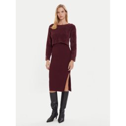 Morgan Плетена рокля 242-RMONA Бордо Slim Fit