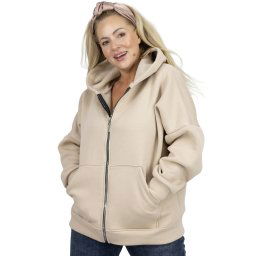 Pri Warm women's sweatshirt one-color basic with hood BROOKLYN