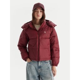 Calvin Klein Jeans Пухено яке Essential LV047D501G Бордо Relaxed Fit