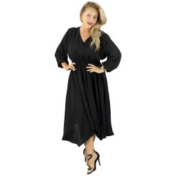 Pri ADELE midi dress with elastic waist and v-neckline