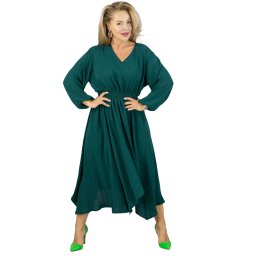 Pri ADELE midi dress with elastic waist and v-neckline