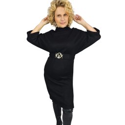 Pri Knitted midi dress with belt and bat sleeves ALENA