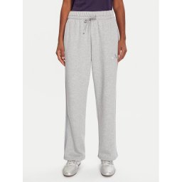 adidas Долнище анцуг Holiday 3-Stripes Fleece JM1888 Сив Loose Fit