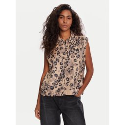 adidas Елек Animal Print 3-Stripes JV6957 Бежов Loose Fit