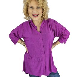 Pri Elegant oversize Brocade tunic shirt with longer back NEVADA