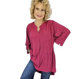 Pri Elegant oversize Brocade tunic shirt with longer back NEVADA