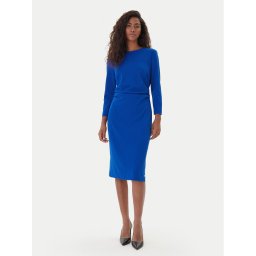 Calvin Klein Коктейлна рокля LV044D062G Син Slim Fit