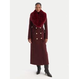 YES LONDON Вълнено палто CD1230 Бордо Regular Fit