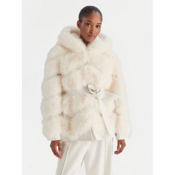 YES LONDON Кожено палто LC/2077 Кремав Regular Fit
