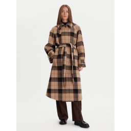 Tommy Hilfiger Вълнено палто WW0WW46870 Бежов Relaxed Fit