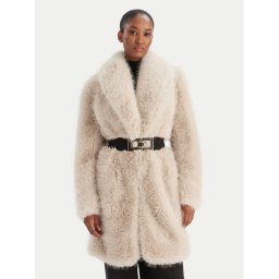 YES LONDON Кожено палто ECO/037 Бежов Regular Fit